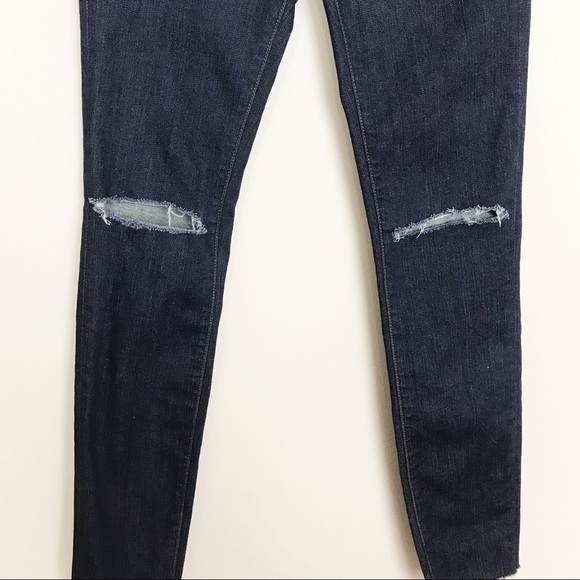 J Brand Skinny Leg Pure Dark Wash Released Hem 25 - Picture 4 of 8